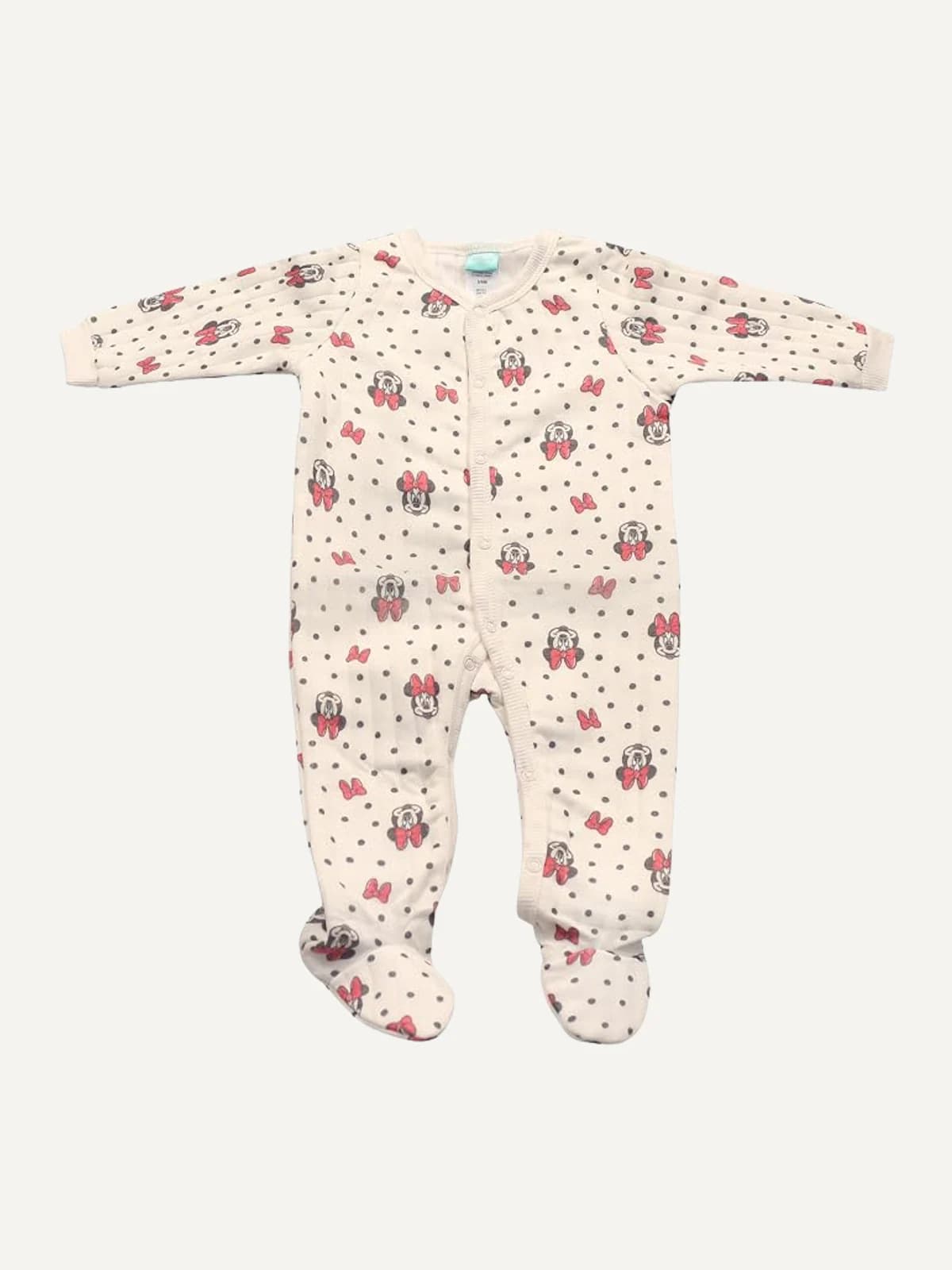 Minnie Mouse pijama mameluco acolchado x2